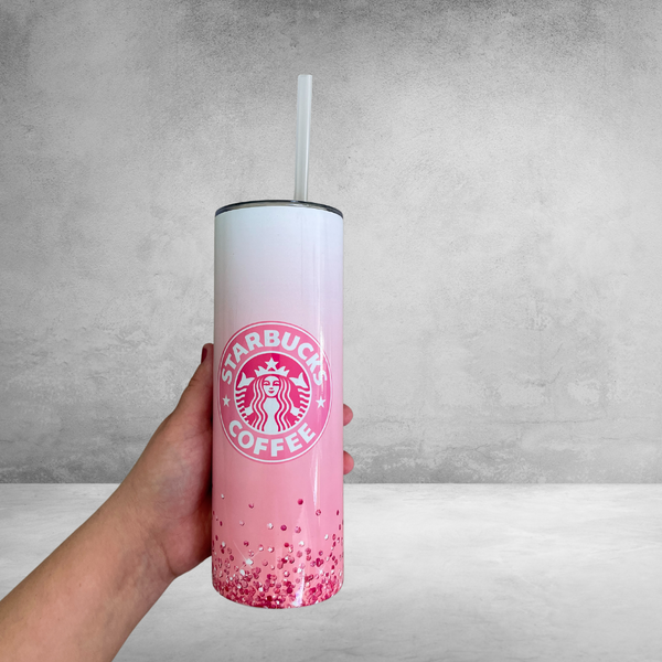 Pink Stitch Starbucks Tumbler – Classy Mess Boutique